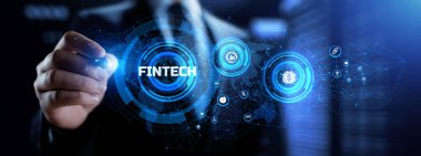 Fintech finansal teknoloji dijital para İnternet bankacılık kavramı ekranda