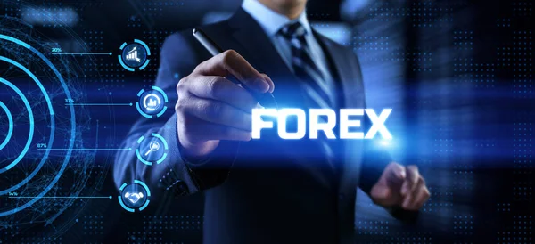 Forex current exchange konsep investasi pasar saham di layar — Stok Foto