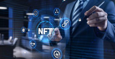 NFT finanse edilemez dijital şifreleme sanatı engelleme teknolojisi kavramı