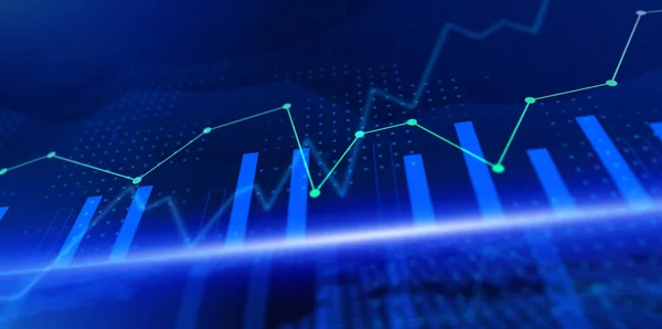 Finansielle diagrammer diagram aktiemarkedet data analyse koncept på virtuel skærm Stock-billede