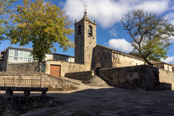 Santo Estevo Kirche Und Platz Mittelalterlichen Dorf Allariz Orense Galizien — Stockfoto