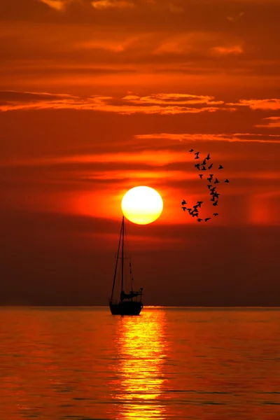 Západ slunce na budhaya beach, koh lipe — Stock fotografie