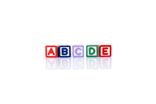 Colorful alphabets block words cube — Stock Photo, Image