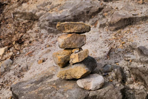 Zen Διαλογισμό Στοίβα Από Πέτρες Όμορφη Ψαμμίτης — Φωτογραφία Αρχείου