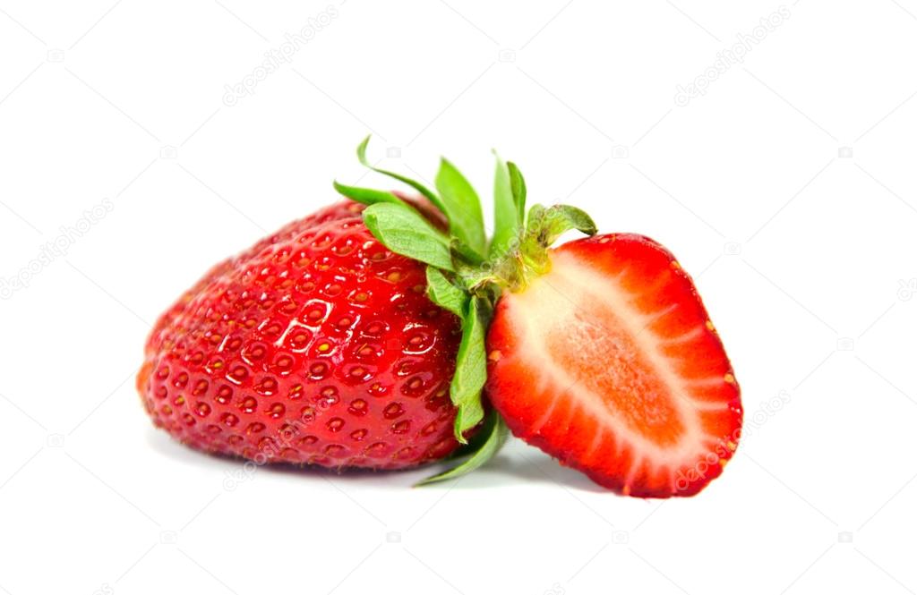 Sliced strawberries isolated