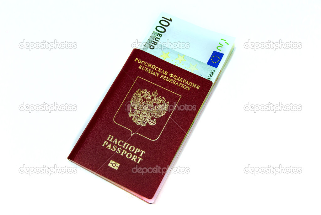 Foreign passport with Euros