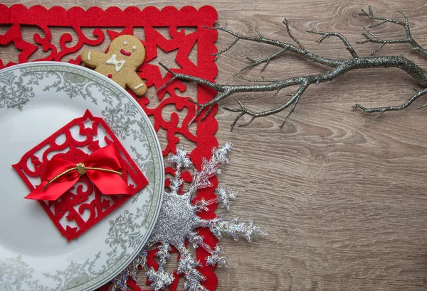 Servicio de mesa de Año Nuevo y Navidad — Foto de Stock