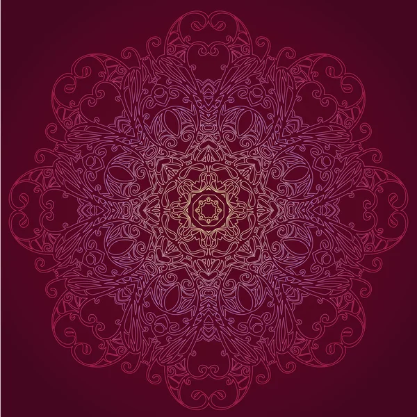 Декоративний круглий мереживний квітковий візерунок — стоковий вектор