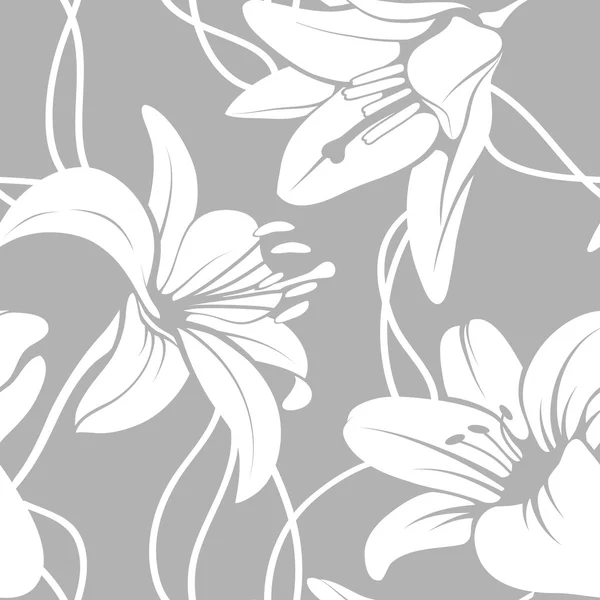 Vektor lily seamless mönster — Stock vektor