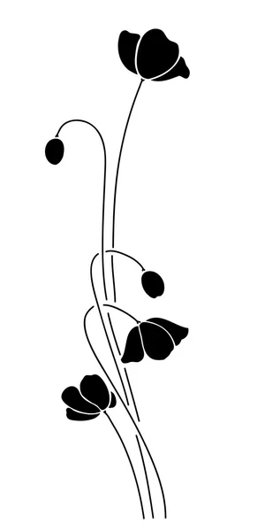 beyaz zemin üzerinde soyut Siyah haşhaş