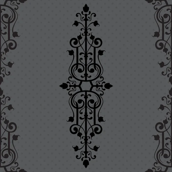 Ornamento de fundo vintage, quadro preto — Vetor de Stock