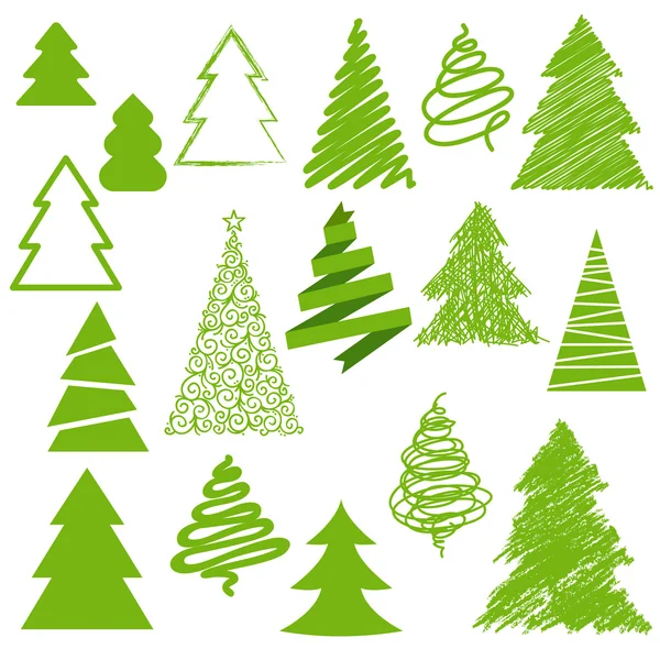 Set of Christmas trees. — Stock Vector