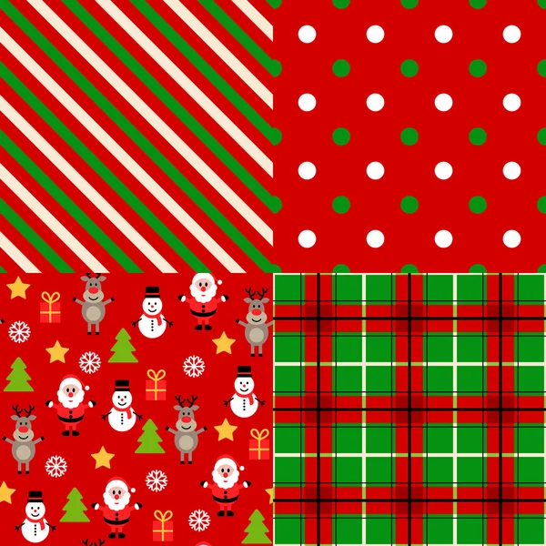 Set of christmas patterns — Stock Vector