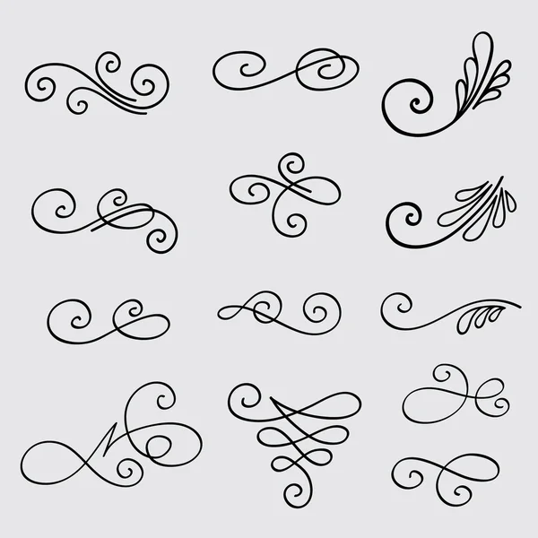 Vector conjunto de elementos caligráficos para el diseño — Archivo Imágenes Vectoriales