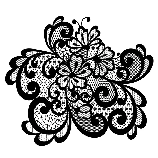 Black vector lace ornament — Stock Vector