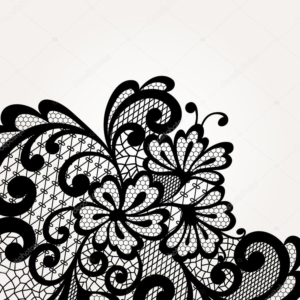 Black vector lace corner — Stock Vector © iktash2 #44386861