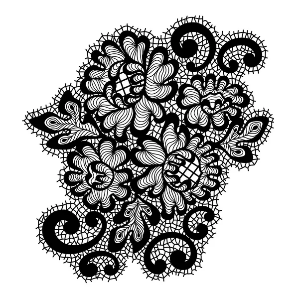 Negro vector encaje ornamento — Archivo Imágenes Vectoriales
