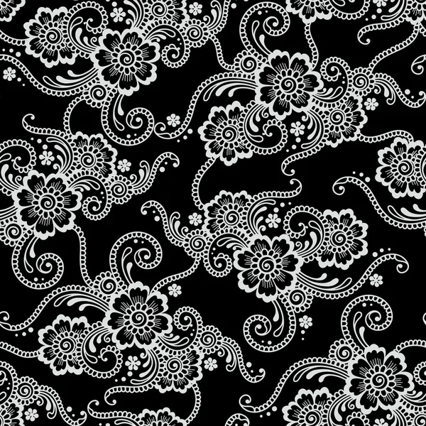 Flor ornamento vector sin costuras — Vector de stock