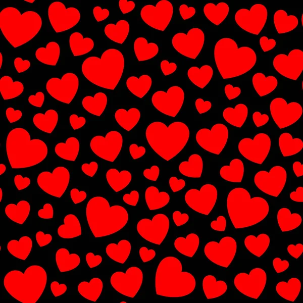 Piros gyönyörű szívek zökkenőmentes minta. Vektorillusztráció. — Stock Vector