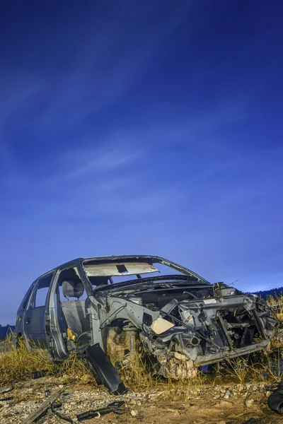 Stranded Car After Burning Accident — Stock Photo, Image