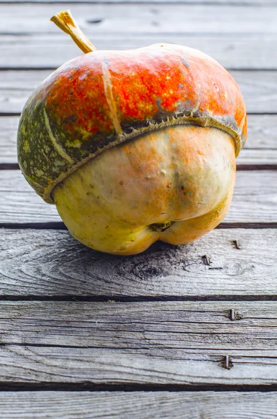 Decorative pumpkin on a wooden table — Stock Photo, Image