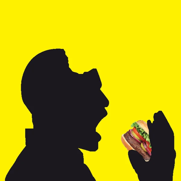 Silhouette eating his brain out — Stock Photo, Image