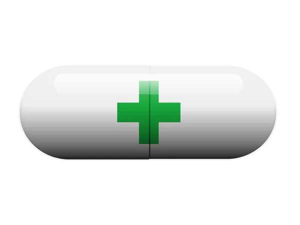 Green Cross pill — Stock Photo, Image