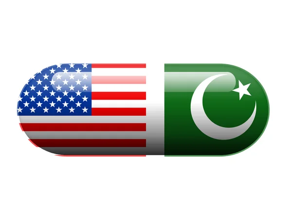 Pigułka amerykański i Pakistanu — Zdjęcie stockowe