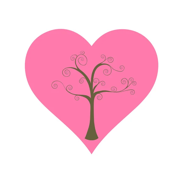 Árvore e coração grande — Fotografia de Stock