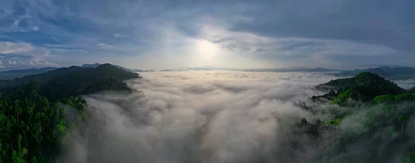 Aerial Panorama View Khao Kai Nui Mountain Thailand Show Mist — Stock Photo, Image
