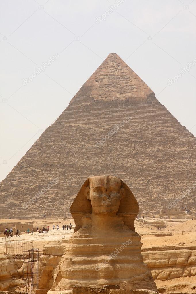 Egyptian pyramids and Sphinx