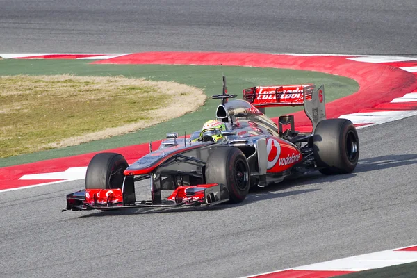 Sergio perez checo - mclaren mp4-28 — Stock fotografie