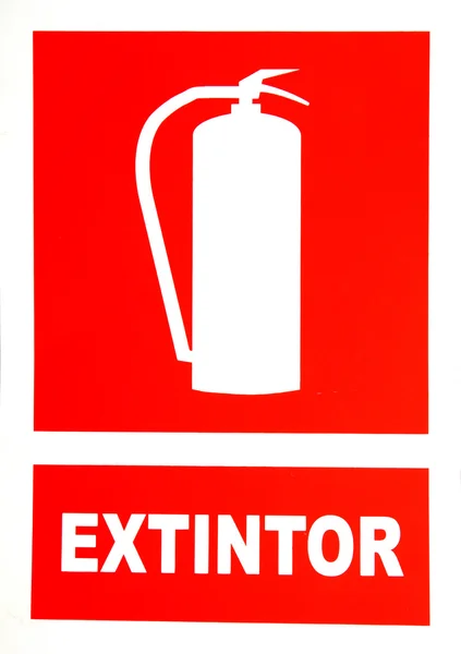 Fire extinguisher sign — Stock Photo, Image