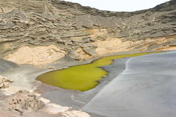 Green lagoon in Lanzarote — Stock Photo, Image