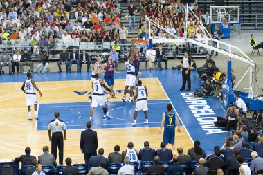 Basketball match Barcelona vs Dallas clipart