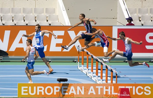 400 m przez płotki mężczyzn — Zdjęcie stockowe