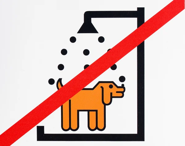 Köpek işareti yıkamıyorlar — Stok fotoğraf