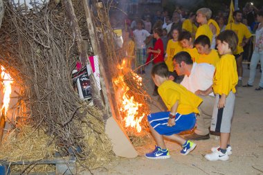 Bonfire during Festival of San Juan clipart