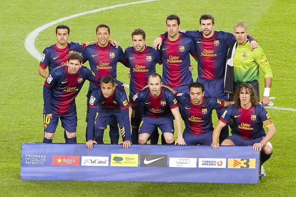 Команда ФК Барселона — стоковое фото