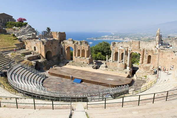 Teatro greco di Taormina — Foto Stock