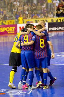Futsal match FC Barcelona vs El Pozo clipart