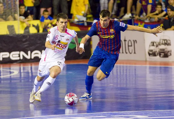 Futsal maç fc barcelona vs el pozo — Stok fotoğraf