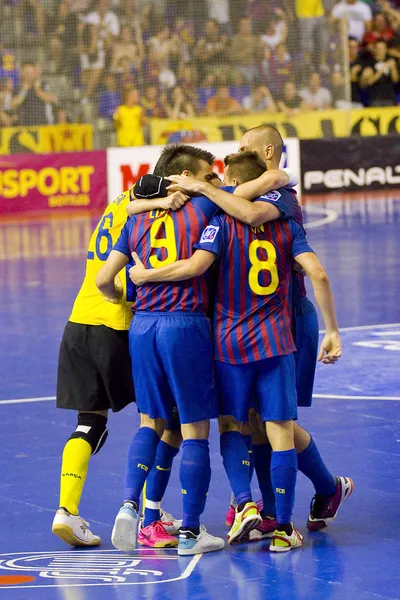 Futsal maç fc barcelona vs el pozo — Stok fotoğraf
