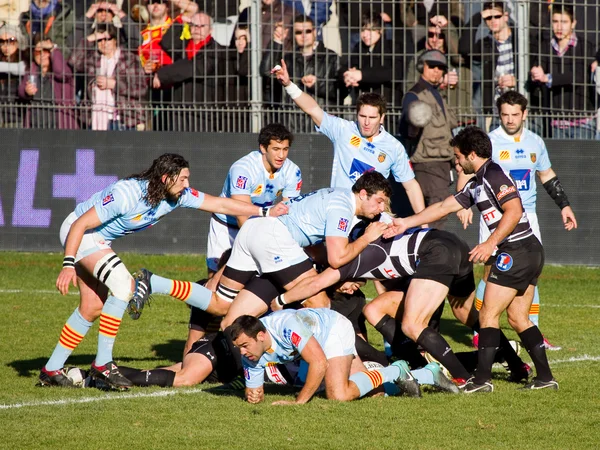 Rögbi-mérkőzés Usap - Brive — Stock Fotó