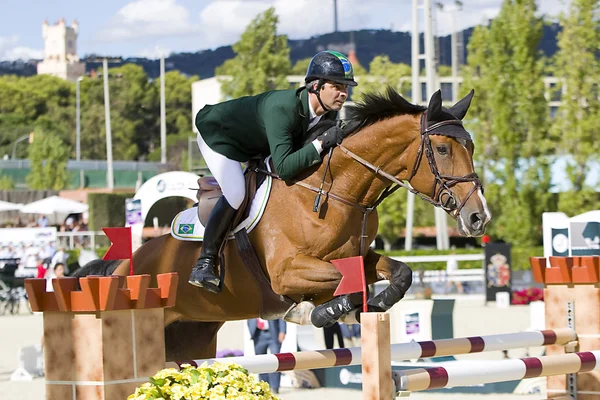 Csio - furusiyya fei nations cup Kůň vyskočil finální — Stock fotografie