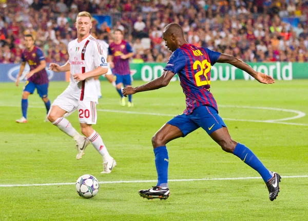 Eric Abidal em ação — Fotografia de Stock