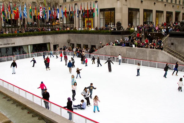 Rockefeller center, buz pateni pisti — Stok fotoğraf