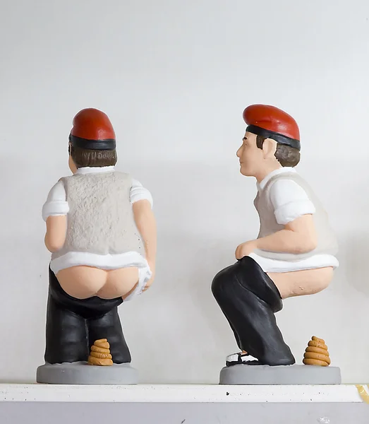 Caganers in Santa Llucia Fair, Barcelona — Stock Photo, Image