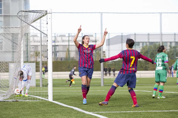 Fc バルセロナのサッカー試合の女性 — ストック写真