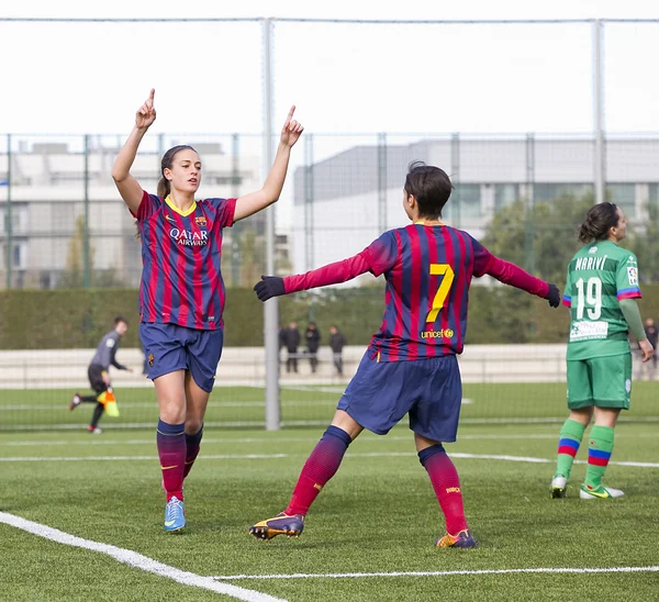 Fc バルセロナのサッカー試合の女性 — ストック写真